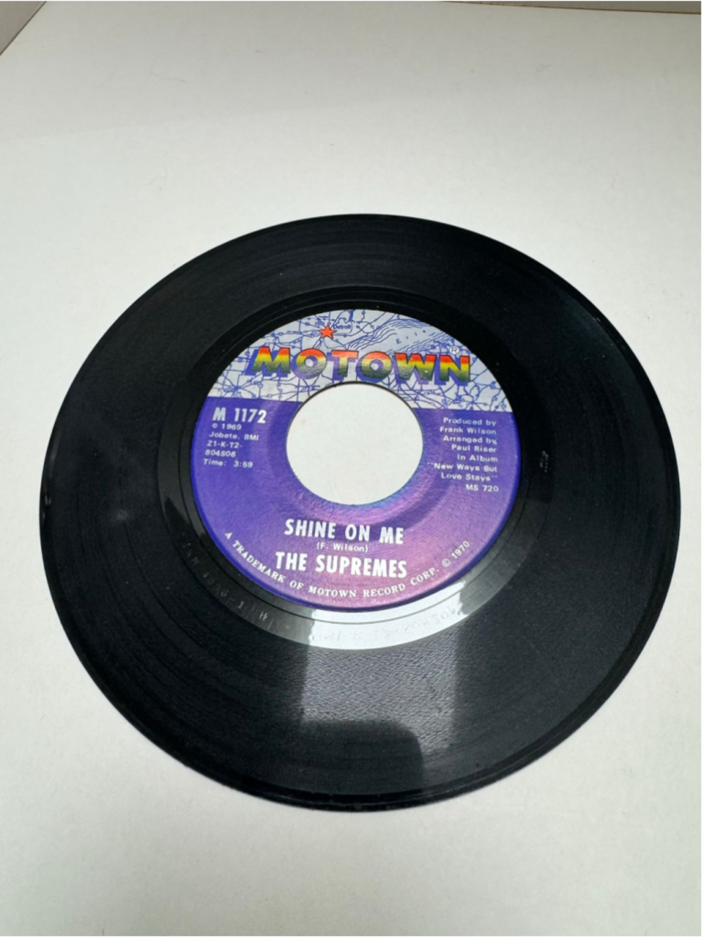 1970 The Supremes Motown Vinyl Record Stoned Love / Shine On Me 45 Rpm